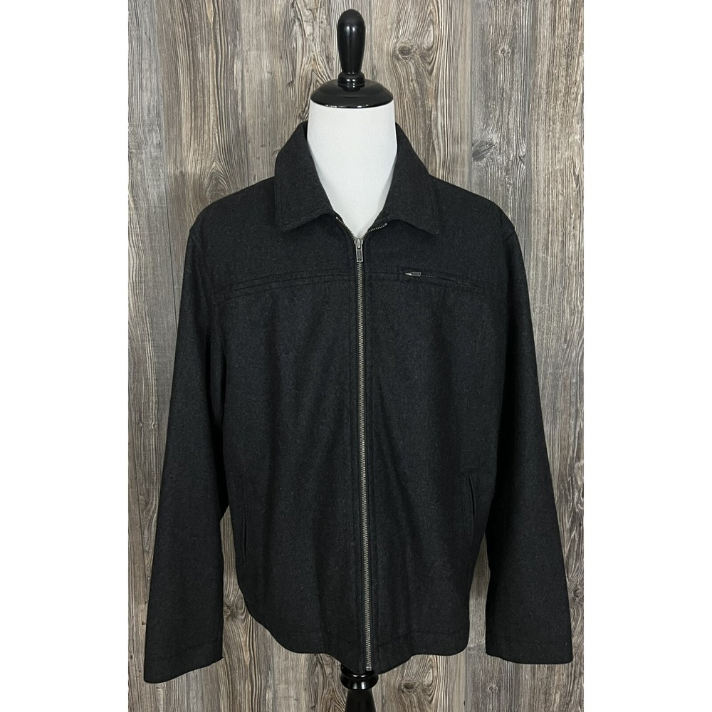 Old Navy Men's Jacket Wool Blend Zip Front Dark Gray Size XXL‎ Career Casual
